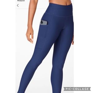 Fabletics High-Waisted Pocket Cold Weathered Leggings Brand New Size Small Navy